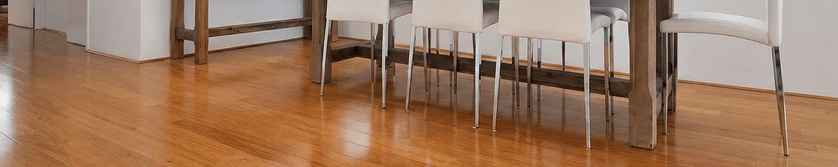 Professionally installed and refinished bamboo flooring in a residential home, showcasing smooth finish and natural wood tones in Chicago, IL